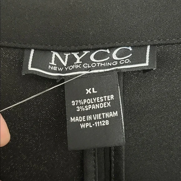 NYCC Black Cropped Blazer Jacket Gold Chain Detail Dressy Chic Size XL - Picture 7 of 9